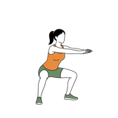 Illustration of a person doing Deep Squat Hold