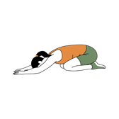 Illustration of a person doing Frog Stretch
