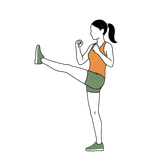 Illustration of a person doing Front Kicks