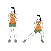 Illustration of a person doing Lateral Lunges