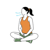Illustration of a person doing Seated Deep Breathing