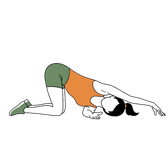 Illustration of a person doing Thread the Needle