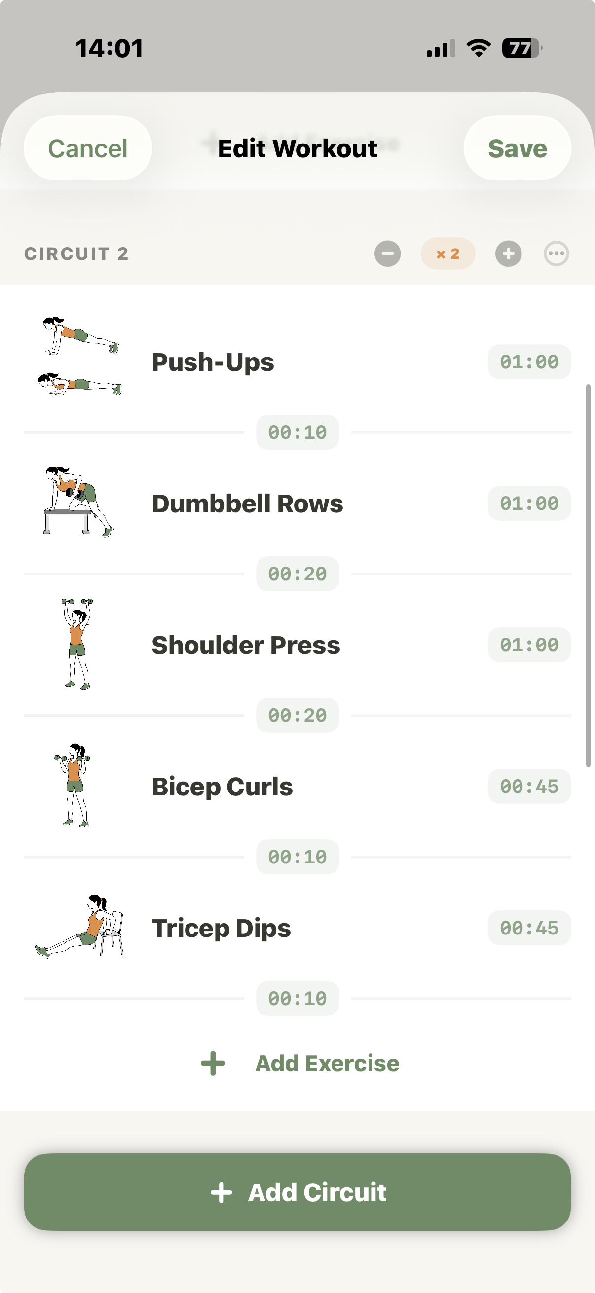 AI coach screen in Zestimer